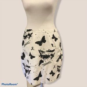 Love Life Inc Black/White Insect Bugs Skirt Sz 4